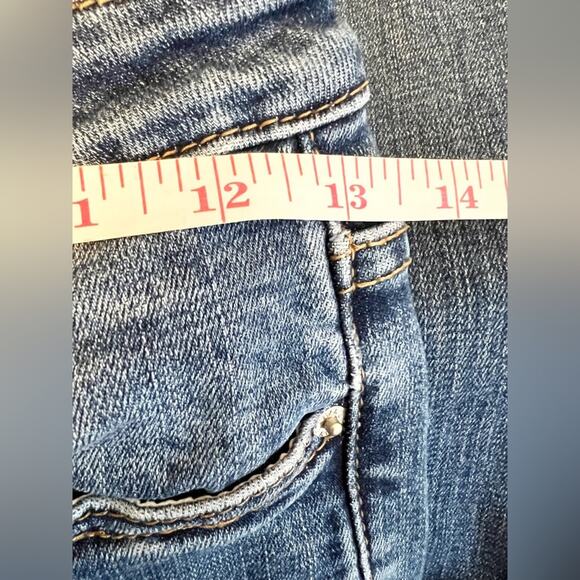 Acne studios 28 kick flare high rise distressed raw hem blue jeans fall - Picture 7 of 10